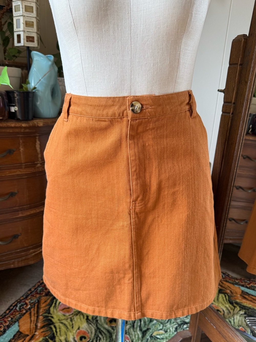 Princess Highway Corduroy Burnt Orange Mini Skirt, size 14
